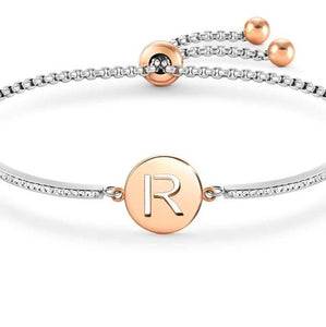 MILLELUCI bracelet S/steel,CZ, LETTER R 028007/018