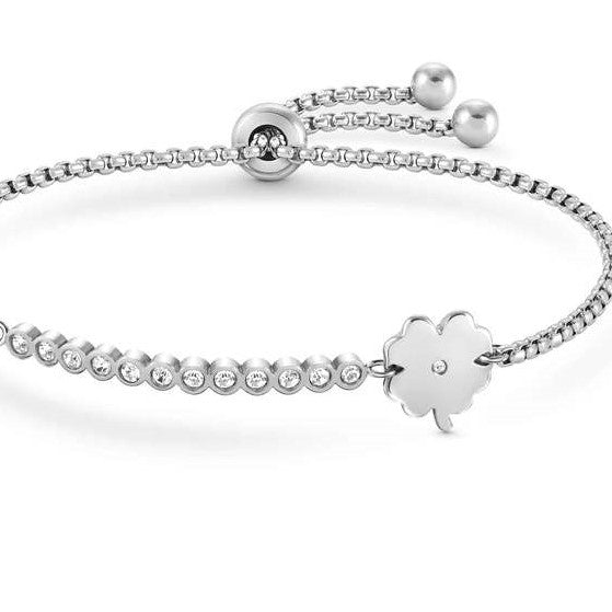 MILLELUCI bracelet S/Steel,CZ,four-leaf clover 028008/006