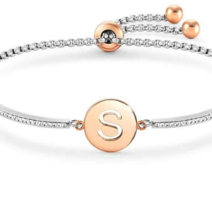 MILLELUCI bracelet S/steel,CZ, LETTER S 028007/019