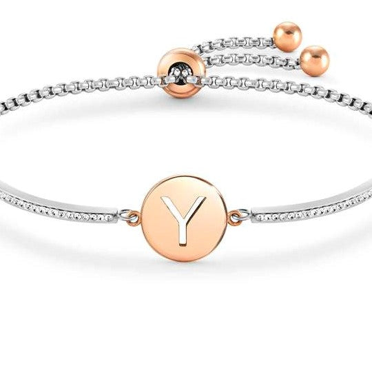 MILLELUCI bracelet S/steel,CZ, LETTER Y 028007/025