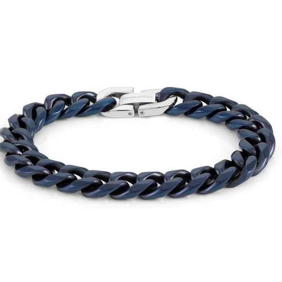 BEYOND bracelet, MED.S/steel & PVD Fin, Blue.MED. 028904/036