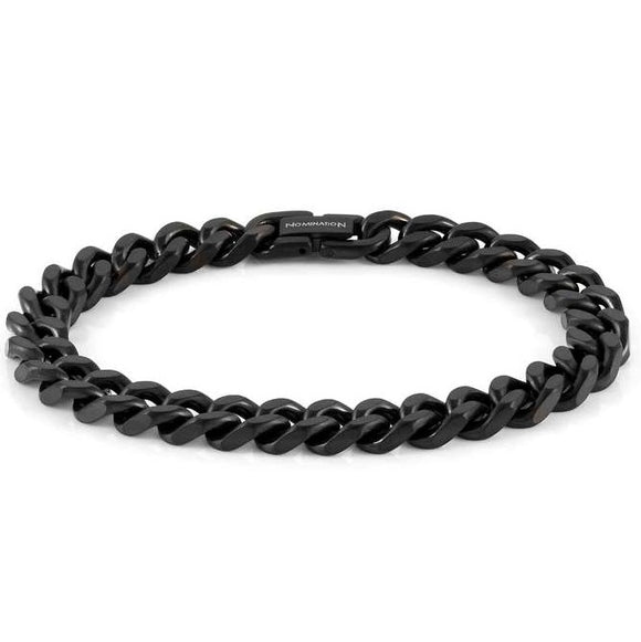 BEYOND bracelet SMALL S/steel &  PVD Fin, Blacl Lge 028907/037
