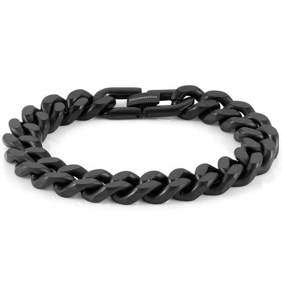 BEYOND LARGE S/steel bracelet,PVD Fin, Black.LGE 028908/037