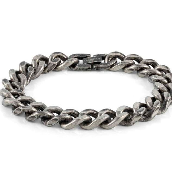 BEYOND LARGE steel bracelet.PVD Fin,Vintage Black.XTR LGE 028910/038