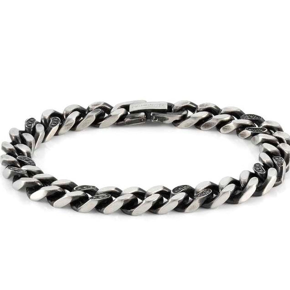 BEYOND bracelet,steel, SMALL cz,PVD Fin,Vintage Black.XTE LGE 028911/038