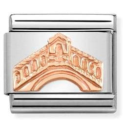 430106/22 Classic RELIEF SYMBOLS S/steel Bonded Rose Gold Rialto Bridge