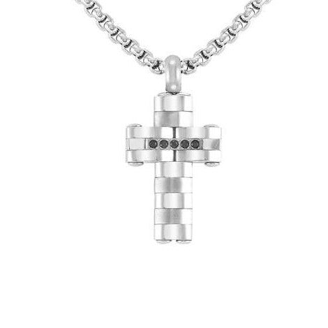 STRONG necklace ed. DIAMOND, steel, diamond CROSS BLACK Diamond 028304/009