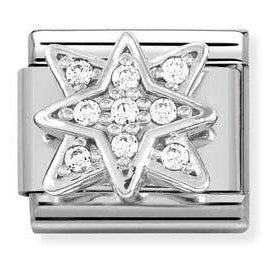 330304/45 Classic steel , CZ, 925 sterling silver Wind rose