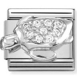 330304/46 Classic steel , CZ,925 sterling silver Sea turtle