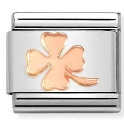 430104/44 Classic  steel, 9ct Rose gold Four-leaf clover