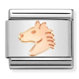 430104/46 Classic  steel , 9 ct Rose gold Horse head