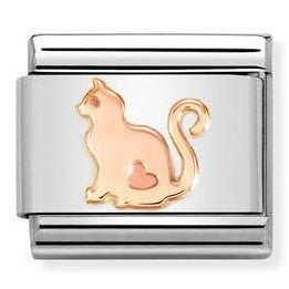 430104/51 Classic  steel, 9ct Rose gold Cat