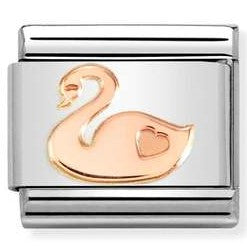 430104/55 Classic steel 9ct Rose gold Swan
