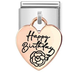 431803/06 Classic  steel, 9ct gold Heart Happy birthday