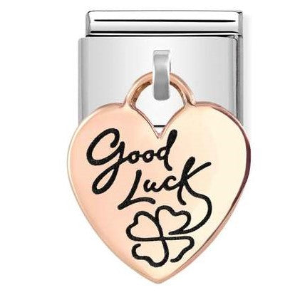 431803/07 Classic  steel 9ct gold Heart Good luck