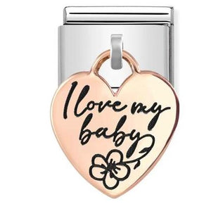 431803/08 Classic steel 9ct gold Heart I love my baby