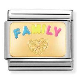 030284/57 Classic steel , enamel, 18k gold FAMILY plate