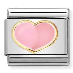 030283/21 Classic LOVE S/steel, enamel, 18k gold PINK heart