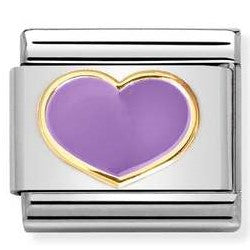 030283/22 Classic LOVE S/steel, enamel, 18k gold LILAC heart