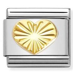 030149/51 Classic , steel, 18k gold Diamond-coated Heart
