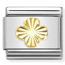 030149/52 Classic, steel, 18k gold Diamond-coated Four Leaf Clover