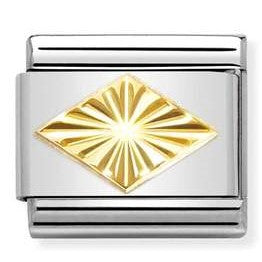 030149/54 Classic steel, 18k gold Diamond-coated rhombus