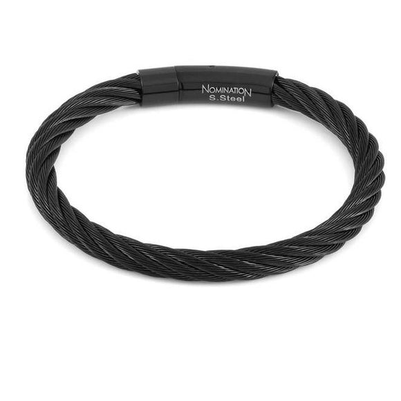 B-YOND bracelet in steel with PVD Fin. Black CABLE LARGE