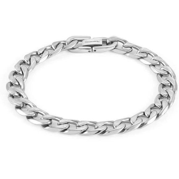B-YOND steel bracelet STRIPED CURB SMALL