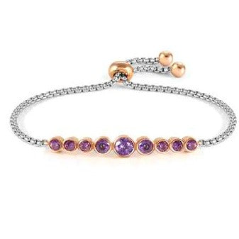 MILLELUCI COLOUR ed. Bracelet,steel, crystals (CIRCLE) PURPLE