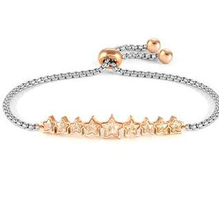MILLELUCI COLOUR ed. Bracelet,steel , crystals STAR CHAMPAGNE