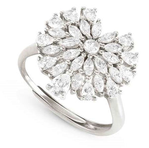 RAYOFLIGHT ring in 925 silver CZ Heart