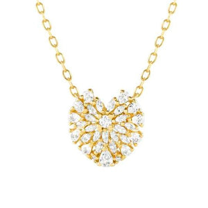 RAYOFLIGHT necklace in 925 silver CZ Gold Heart