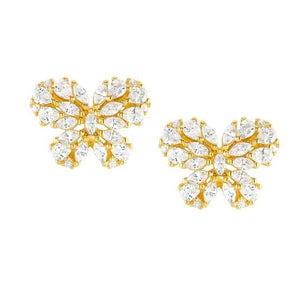 RAYOFLIGHT earrings in 925 silver and cubic zirconia Yellow Gold Butterfly