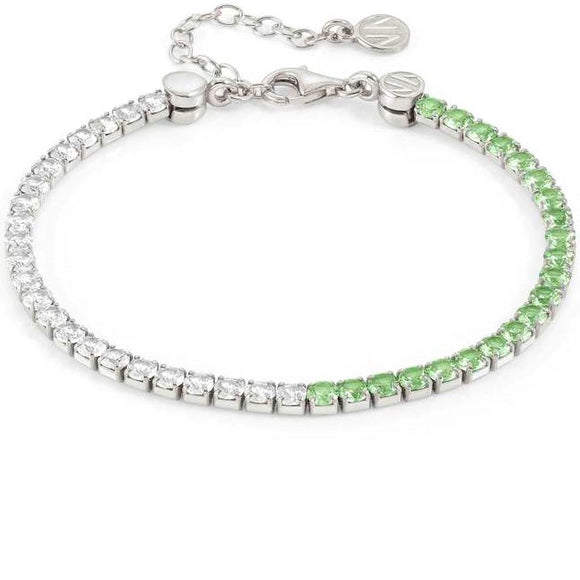 CHIC & CHARM JOYFUL ed. bracelet in 925 silver and cz (BICOLOR) GREEN Fin. Silver
