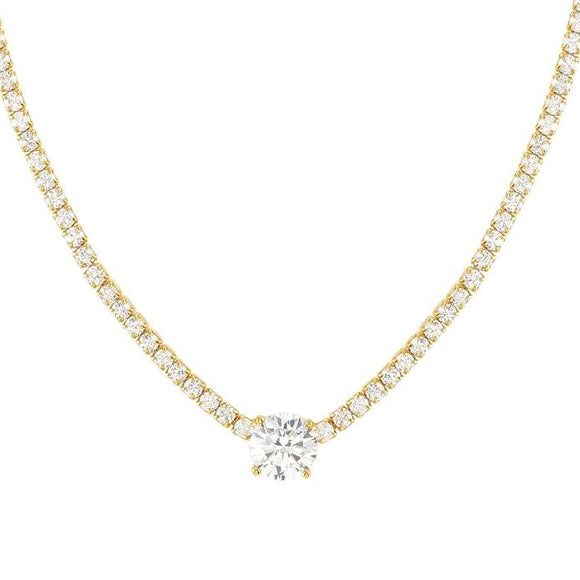 CHIC & CHARM JOYFUL ed. necklace in 925 silver and cz (CENTRAL) Yellow Gold