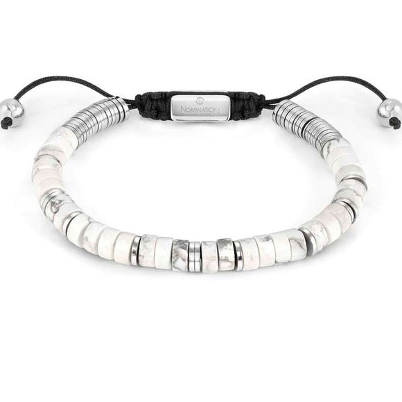 INSTINCT STYLE bracelet,steel,stones, WHITE TURQUOISE