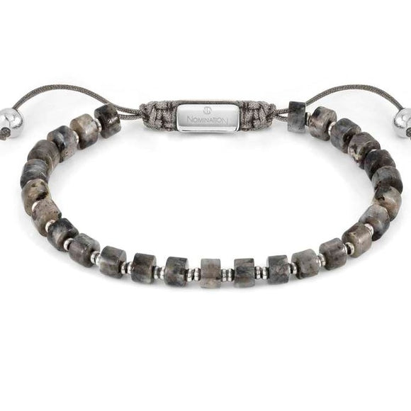 INSTINCT STYLE bracelet, steel, stones GRAY JASPER