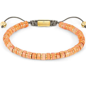 INSTINCT STYLE bracelet,steel, stones ORANGE JASPER