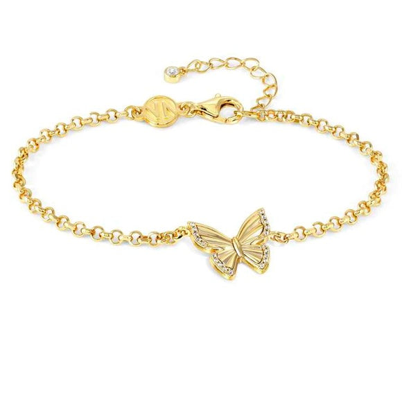TRUEJOY bracelet in 925 silver and cubic zirconia Yellow Gold Butterfly in