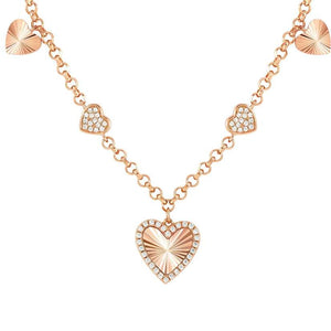 TRUEJOY necklace in 925 silver and cubic zirconia (RICH) Rose Gold Heart