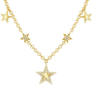 TRUEJOY necklace in 925 silver and cubic zirconia (RICH) Gold Star