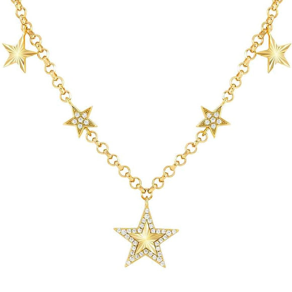 TRUEJOY necklace in 925 silver and cubic zirconia (RICH) Gold Star