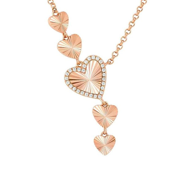 TRUEJOY necklace in 925 silver and cubic zirconia Rose Gold Heart