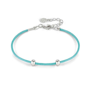 SEIMIA bracelet ed. CANDY in 925 silver and fabric Turquoise