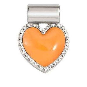 SEIMIA ed. CANDY SYMBOLS in diamond-cut 925 silver and enamel Orange heart