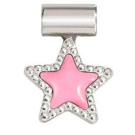 SEIMIA ed. CANDY SYMBOLS in diamond-cut 925 silver and enamel Fuchsia star