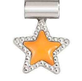 SEIMIA ed. CANDY SYMBOLS in diamond-cut 925 silver and enamel Orange star