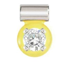 SEIMIA ed. CANDY SYMBOLS in 925 silver enamel and 1 cz WHITE and yellow enamel