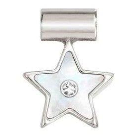 SEIMIA ed. CANDY SYMBOLS in 925 silver, stone and cz WHITE MOTHER OF PEARL star