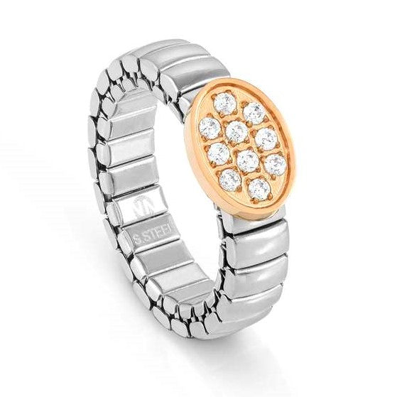 XTE XSMALL ring ed. LIFE, steel,CZ, Rose Gold Oval